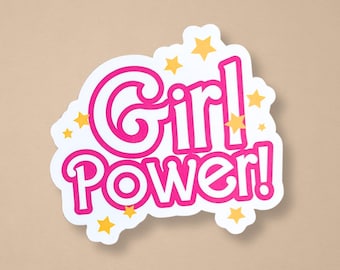 Girl Power Sticker Gift Idea For Her Motivational Gift For Friend Pink Party Favor Gift Idea For Tween Water Bottle Sticker For Laptop Decal