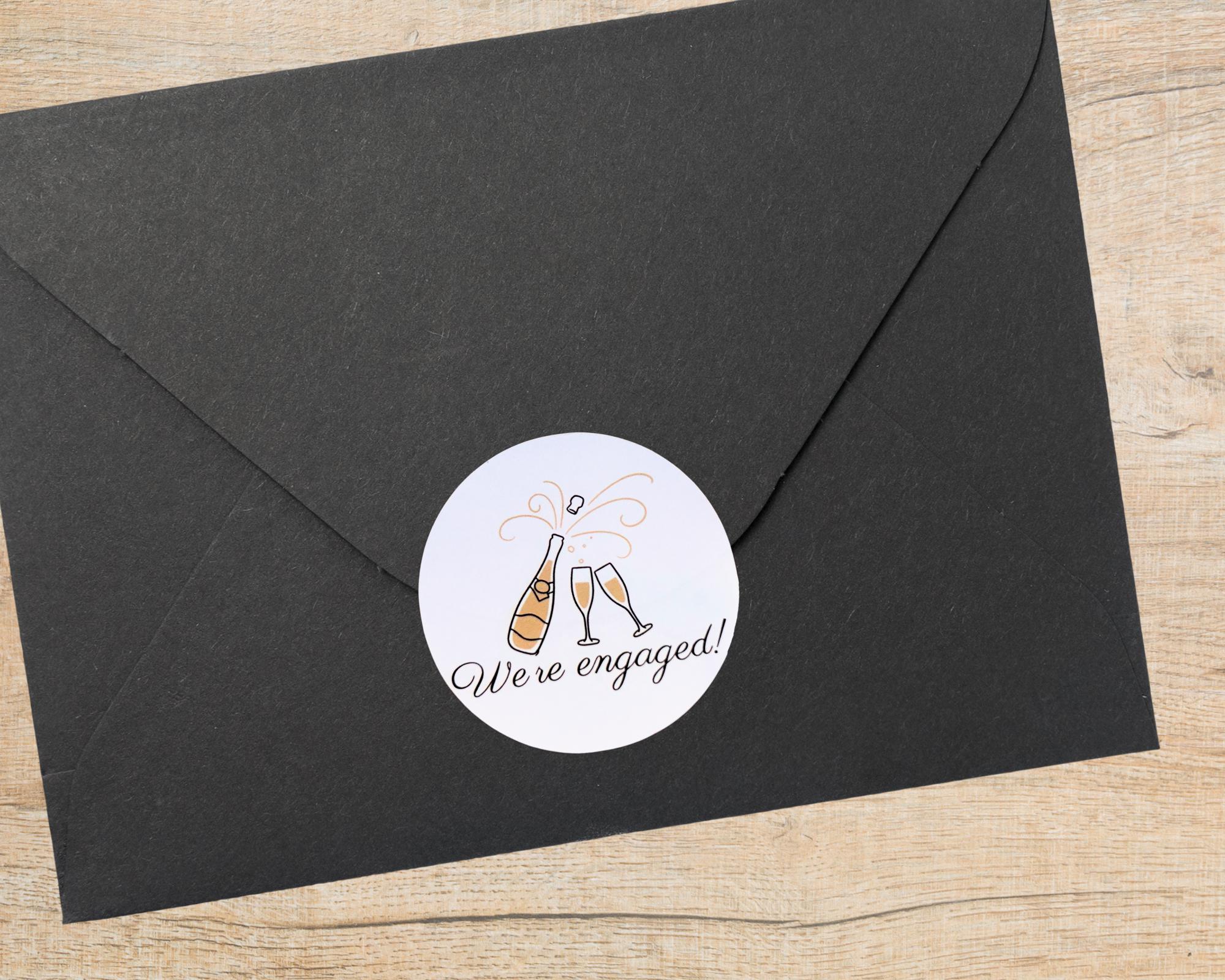 We’re Engaged Sticker Sheet Engagement Announcement Envelope Sticker ...