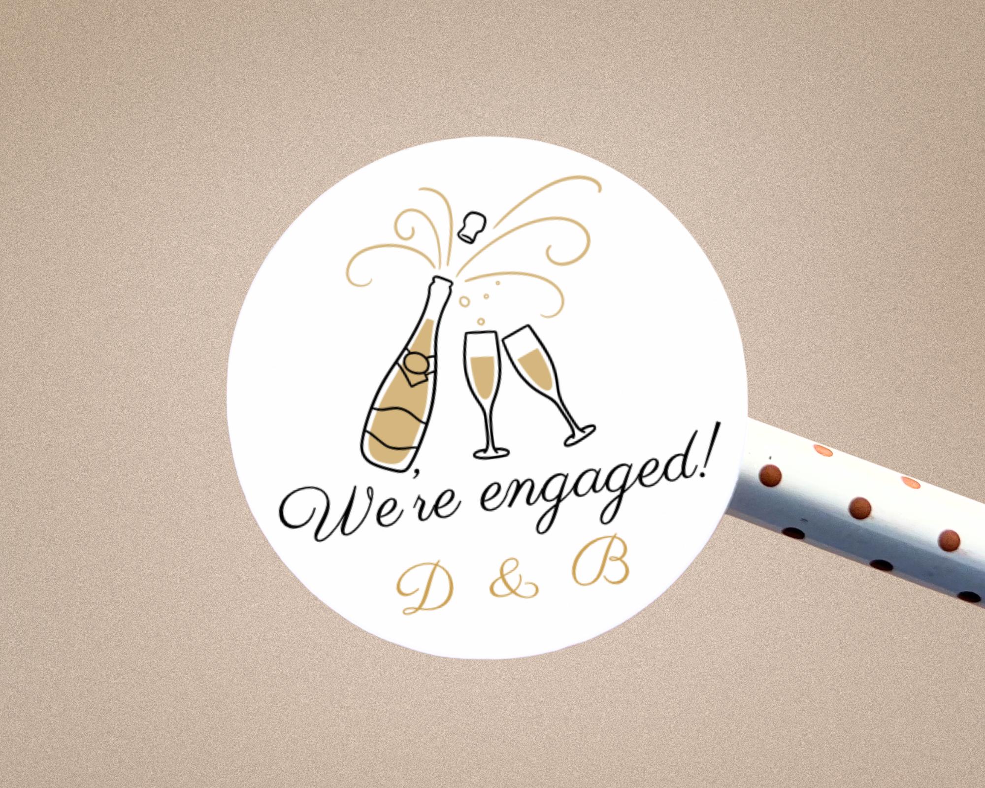 We’re Engaged Sticker Sheet Engagement Announcement Envelope Sticker ...