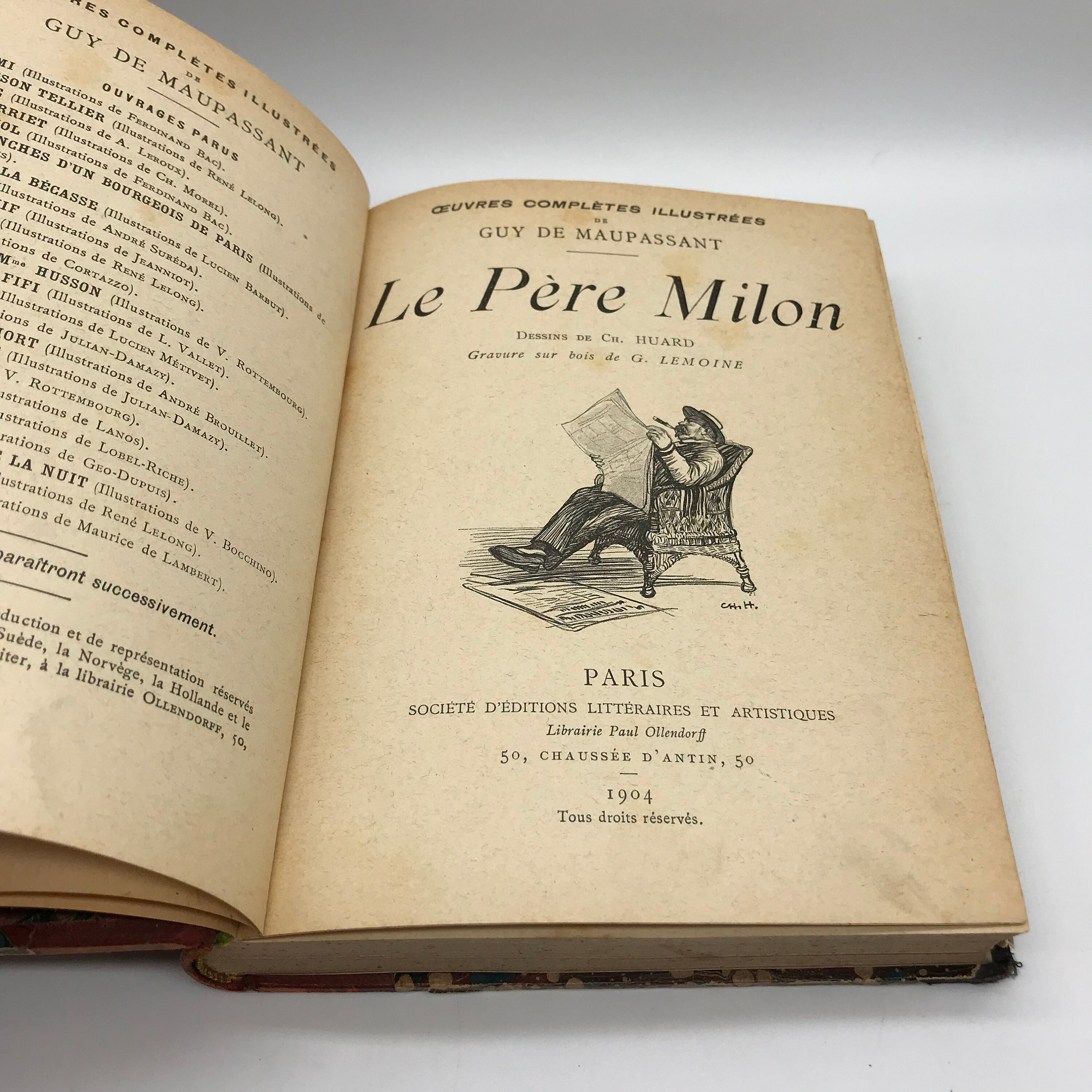 Guy De Maupassant Le Père Milon Dessins De Ch. Huard Etsy