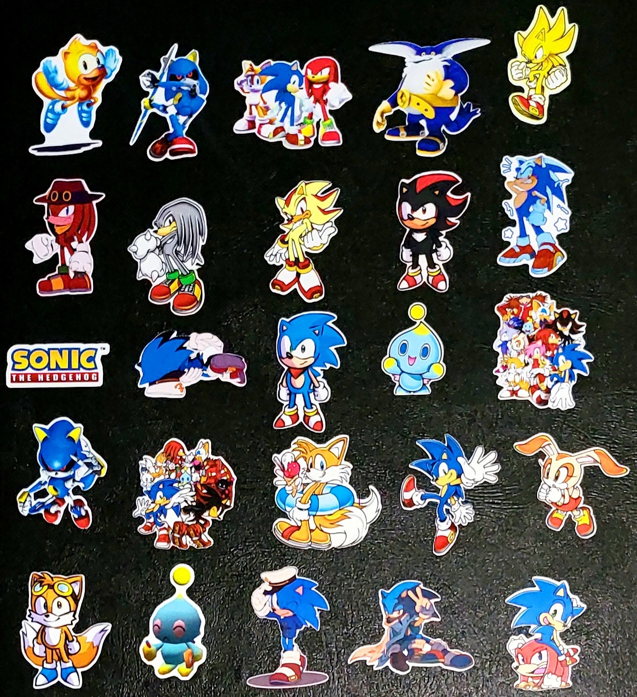 Sonic the Hedgehog Sticker Pack Kids, Blue Hedgehog Skateboard Stickers,  Sonic Video Game Water Bottles & Laptop Stickers Set Waterproof 