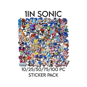 Sonic The Hedgehog Sega Sticker Pack 1in 10/25/50/100PC Glossy/Holographic Waterproof Video Game Decals for Laptop, Phone, Waterbottle, Car