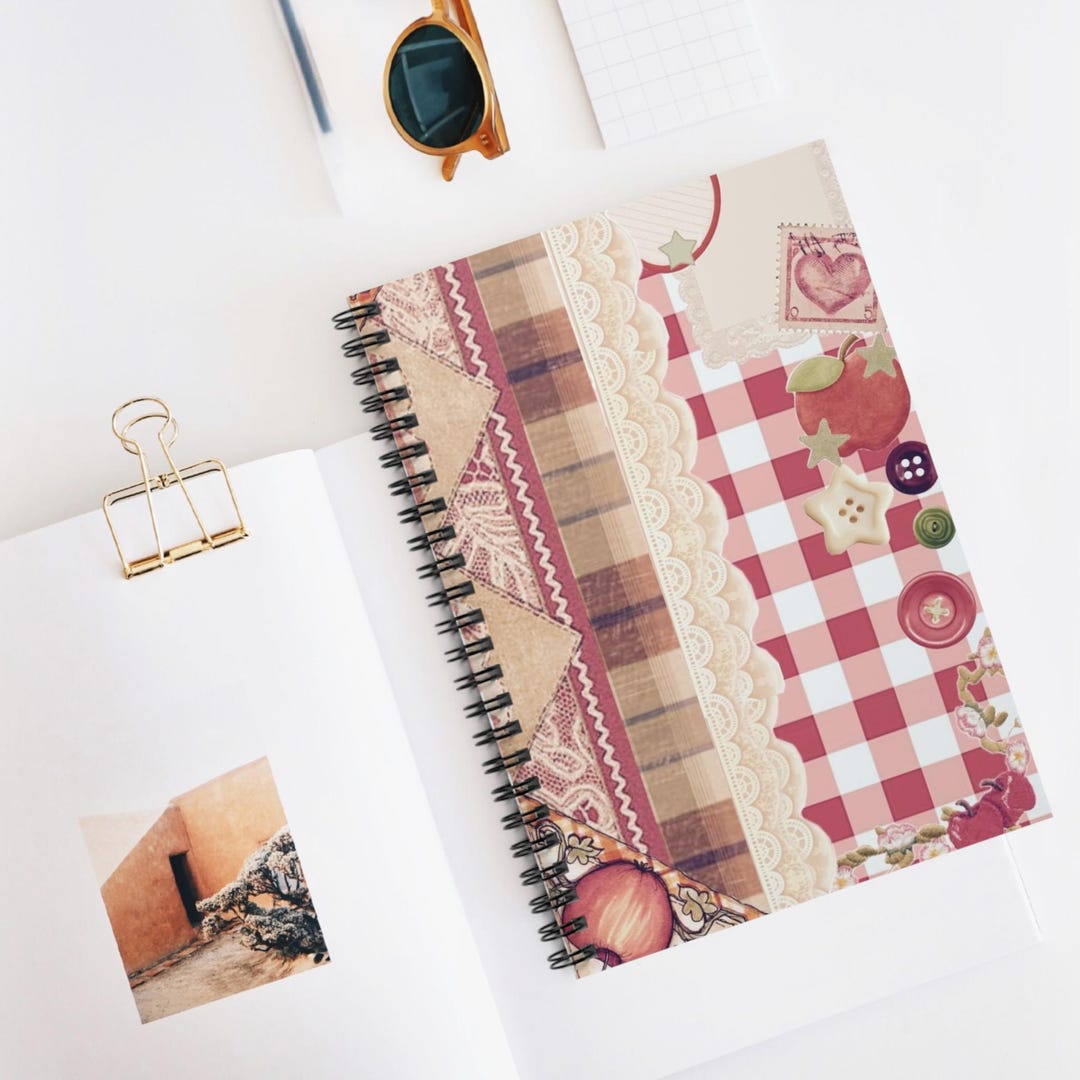 Country Cottage Gingham Collage Notebook - Etsy
