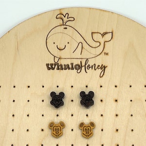 Mickey Mouse Inspired Stud Earrings: Waffle and Ice Cream Sandwich, 2 Pairs