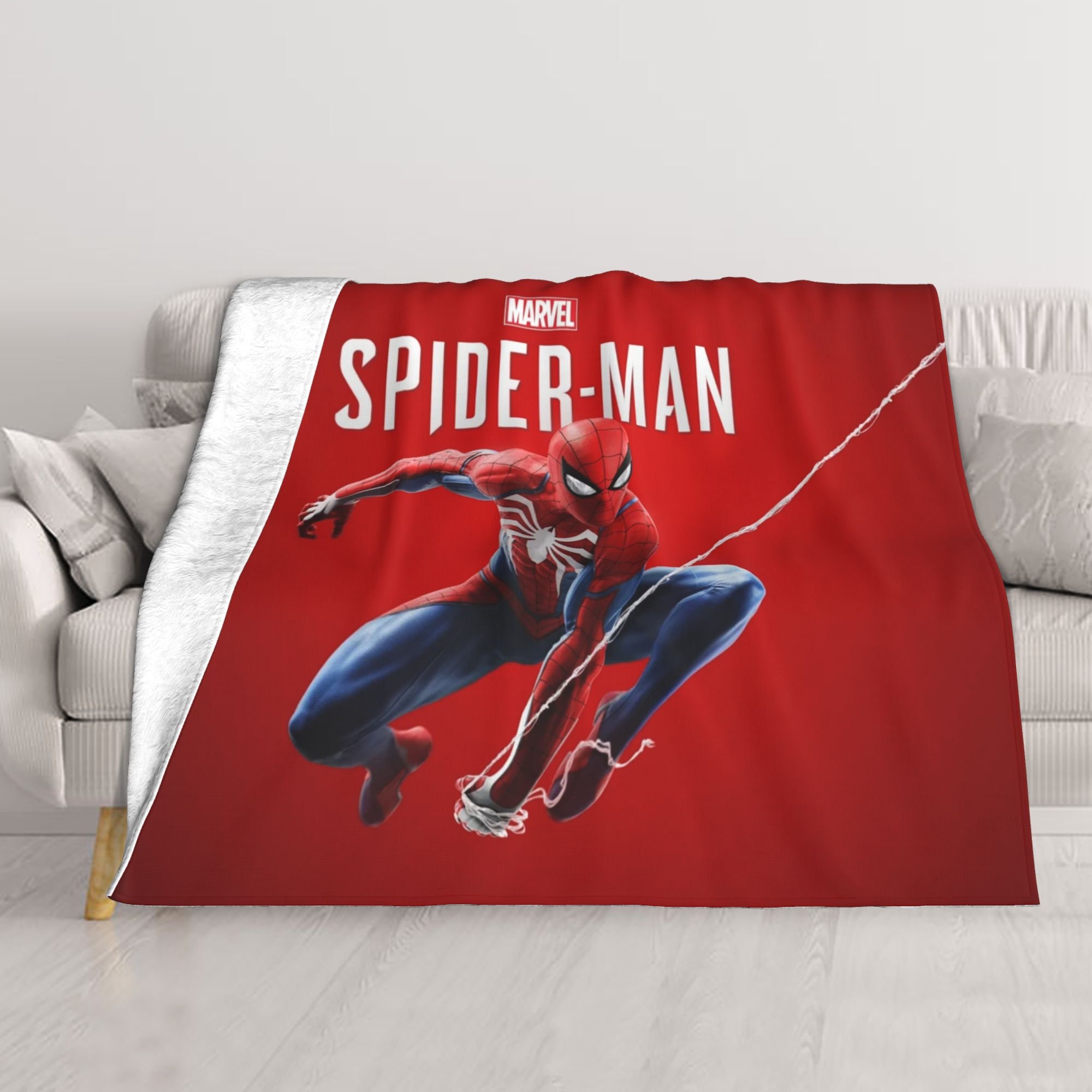Discover Double Layer Thickening Custom Name Marvel Super Hero Spiderman Sofa Bed Blanket Gift