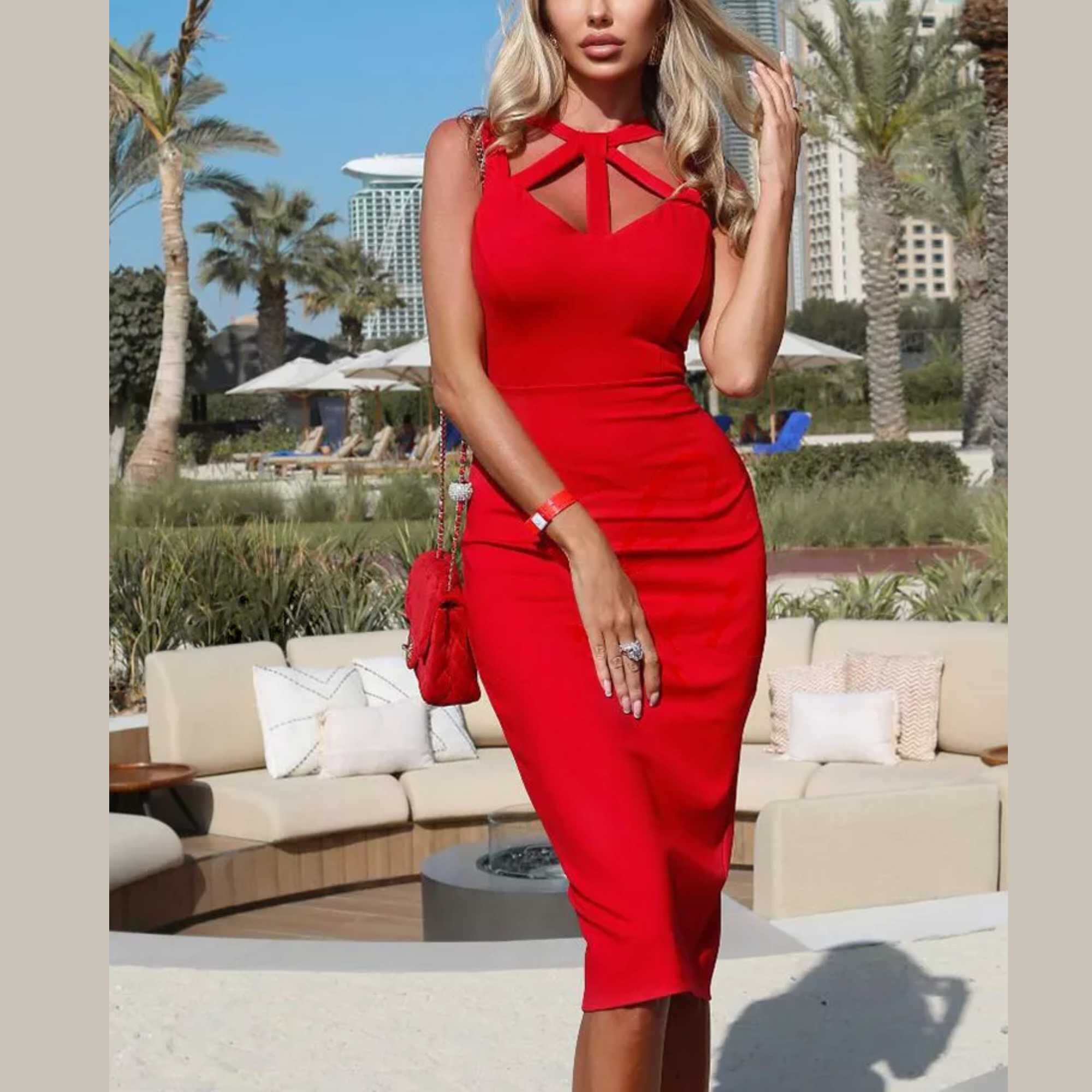 Red bandage dress -  España