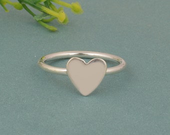 simple 925 sterling silver wedding band ring thin minimalist stacking ring heart shape romantic ring for women valentine day gift for her