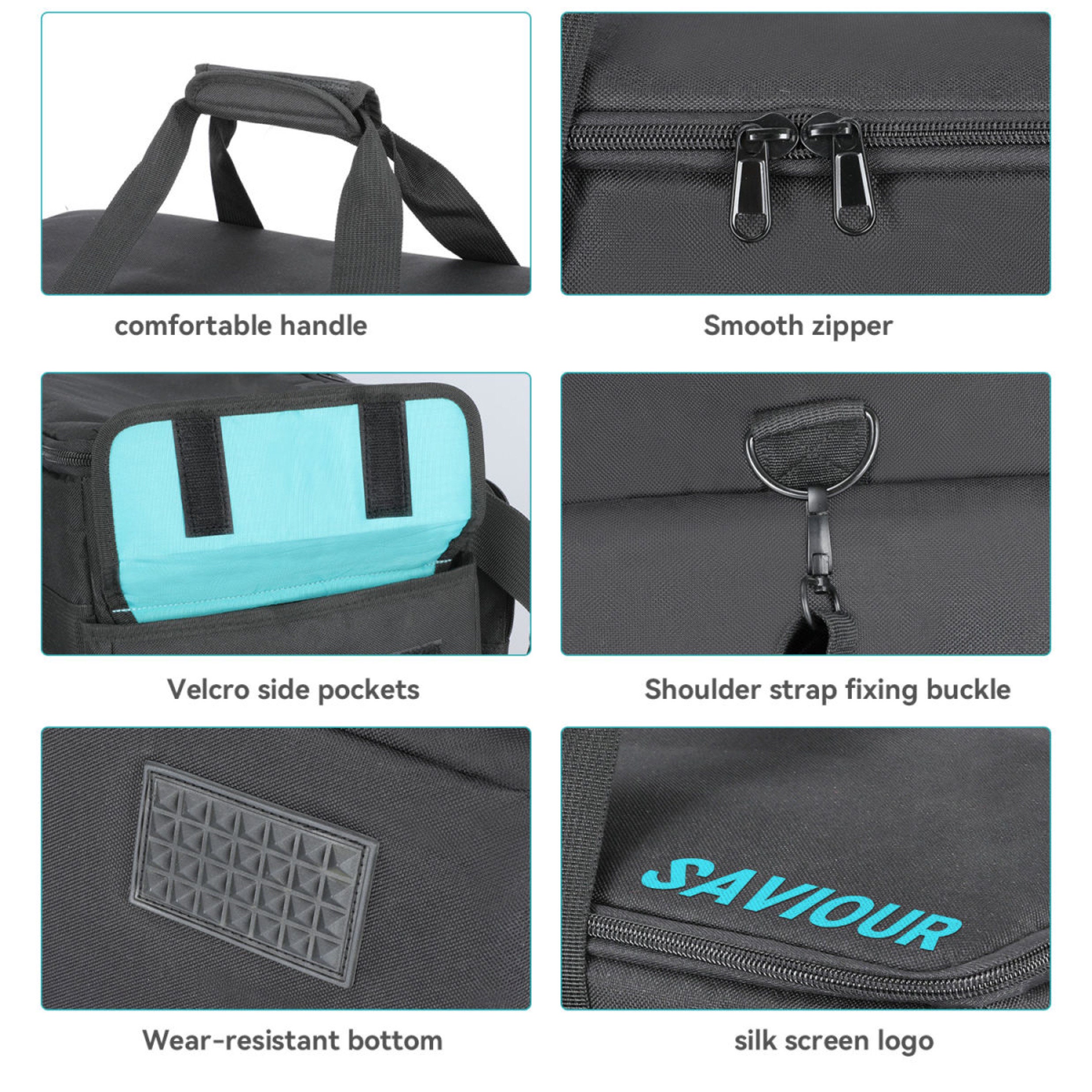 DJ Gear Bag - Cable & File Organizer Bag With Removable Dividers | 14.5x12.2x10.6 Inch, Waterproof Polyester | Detachable Shoulder Strap, Trolley Strap | For Musicians, Business Travel