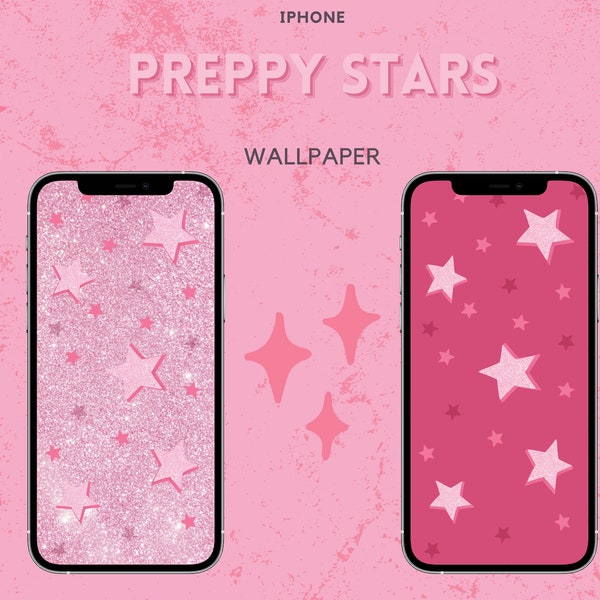 Preppy iPhone Wallpaper, Star Wallpaper, Glitter Wallpaper, Wallpaper Pack, Digital Wallpaper