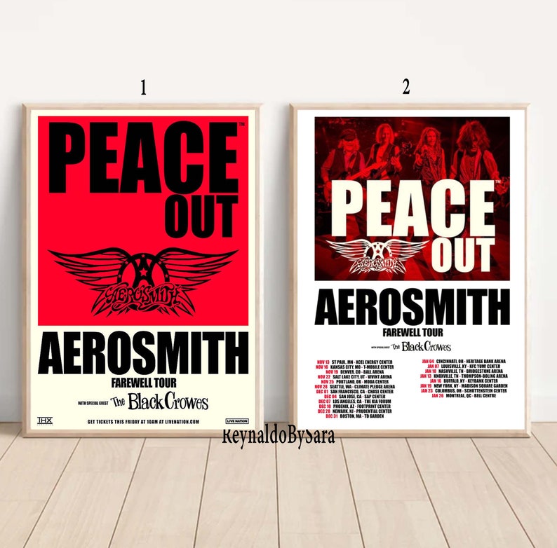 Custom Aerosmith 2023 2024 Peace Out Farewell Tour With the Etsy