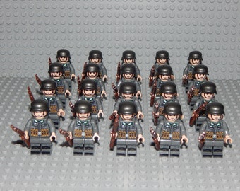 WW2 Hauptmann mit Soldaten Lego kompatibel 