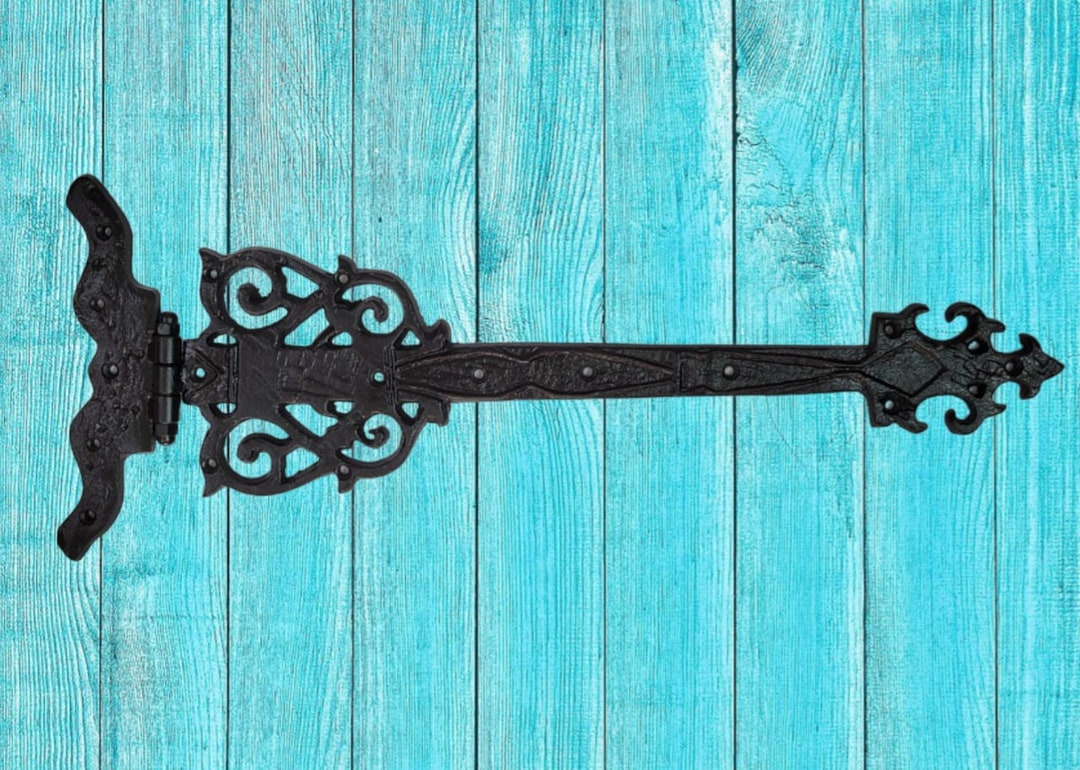 Ornamental Cast Iron Rustic Door Hinges Vintage in Antique Etsy