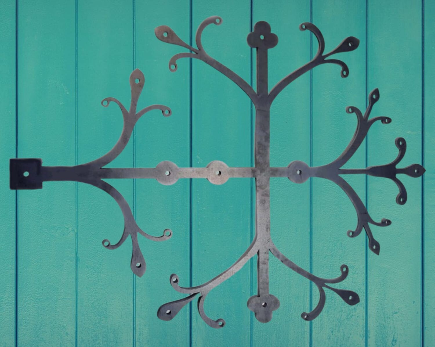 Ornamental Gate Hinges / Door Hinges in Iron With Black Finish HF012