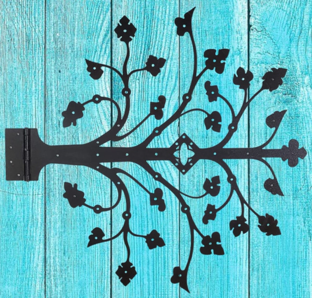Ornamental Gate Hinges / Door Hinges in Iron With Black Finish Etsy