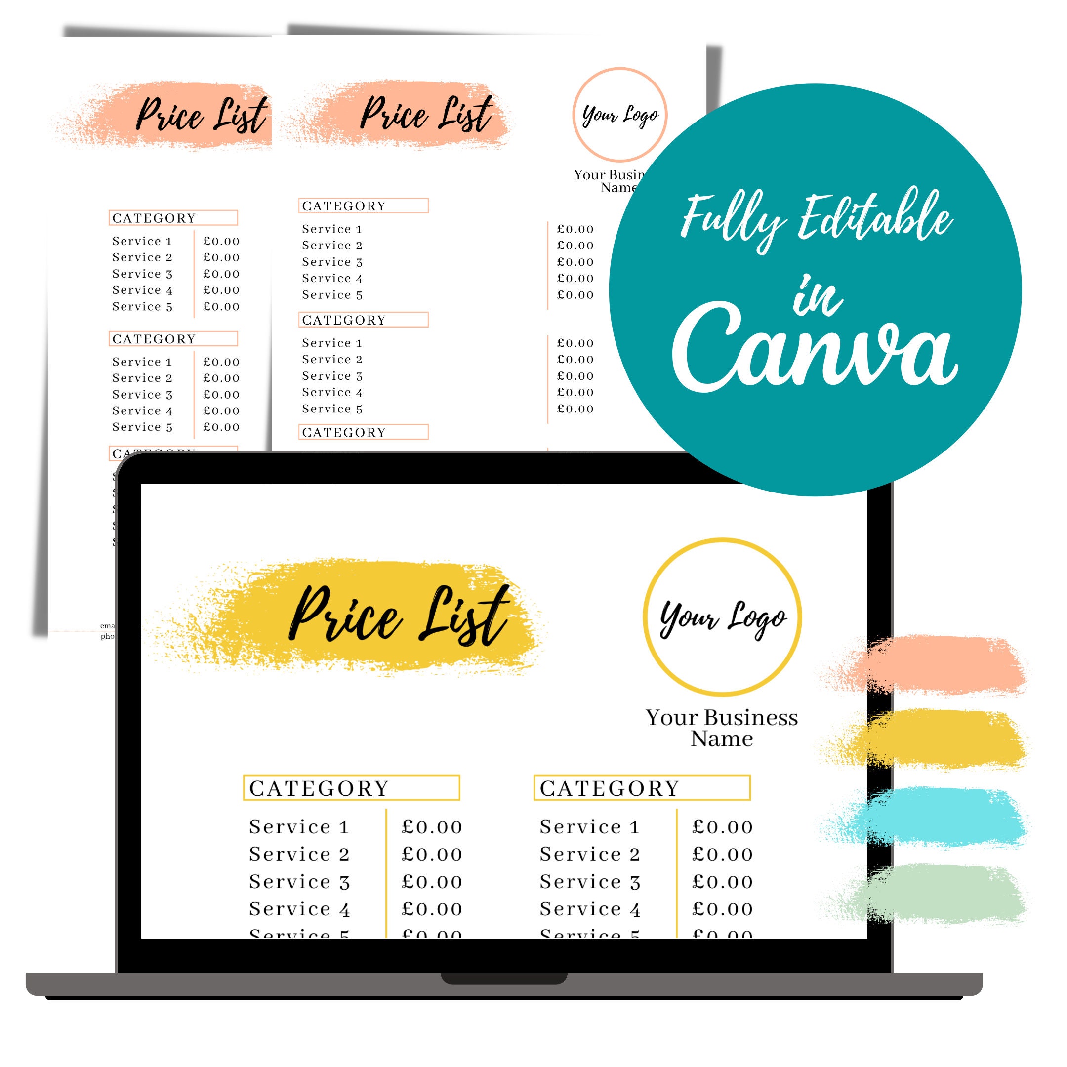 PRICE LIST Editable Canva Template Printable Price Sheet Etsy PRICE LIST Editable Canva Template Printable Price Sheet Etsy