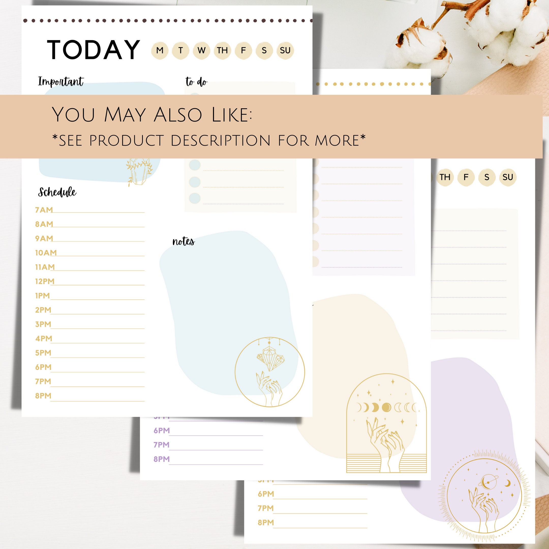DAILY NOTEPAD SHEET Printable Template. Instant Download: to - Etsy