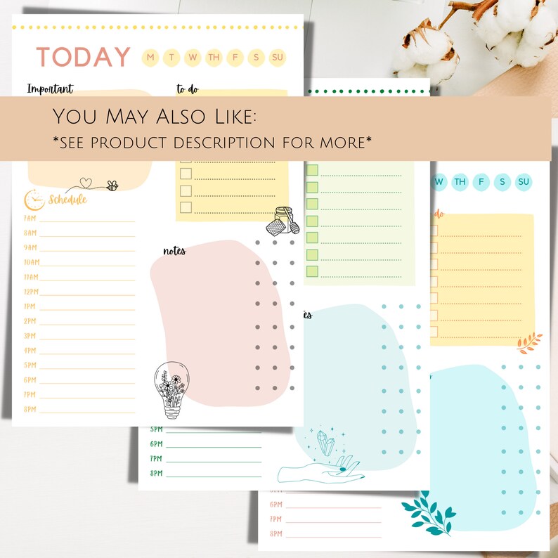 DAILY NOTEPAD SHEET Printable Template. Instant Download: to - Etsy