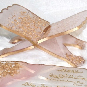 HANDMADE Gold Resin Quran Stand, Book Holder, Islamic Gifts Portable Sturdy Lightweight Bookstand