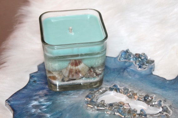 Scented Gel Wax Sea Candle Ocean Themed Candles Handmade and Eco