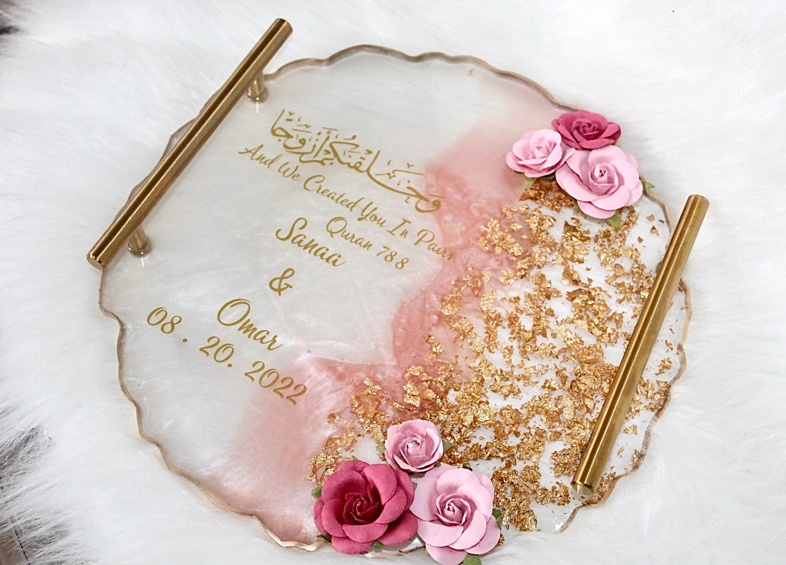 Handmade Personalized Wedding Resin Tray Engagement Tray Etsy