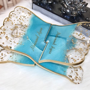 HANDMADE Blue Resin Quran Stand, Book Holder, Islamic Gifts Portable Sturdy Lightweight Bookstand