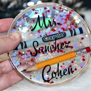 Personalized Teacher Coaster, Custom Made Teacher Coaster, Teacher Paper Weight, Personalized Teacher Appreciation Gift, Educator, Gift