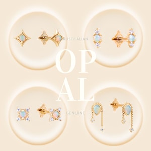 Variety of Australian Opal  Piercing | Tiny Luxury Piercing | Solid Gold | 14K
