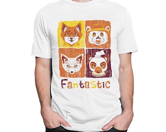 Fantastic Mr. Fox Original Art T-Shirt, Wes Anderson Tee (met-770)
