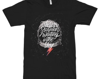 David Bowie Starman T-Shirt, Men's Women's Sizes (met-052)