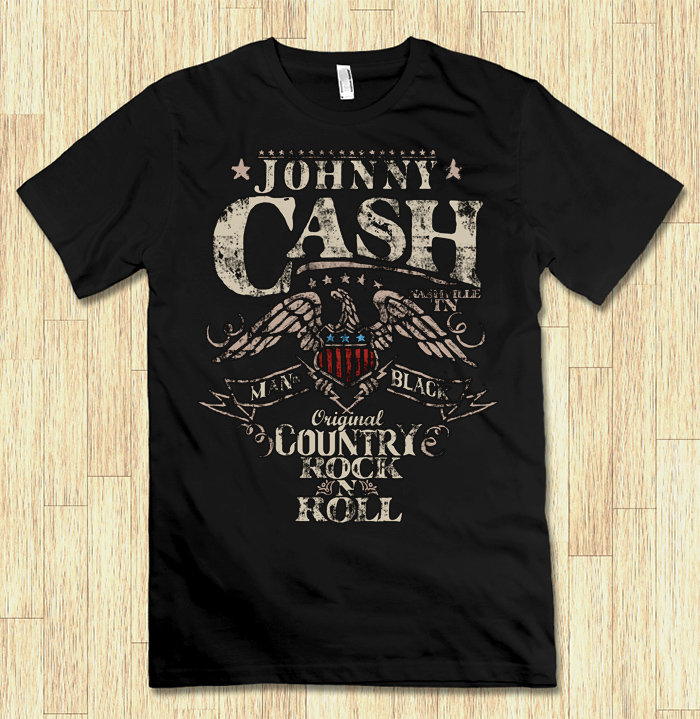Rock Off Johnny Cash 'Man In Black' Burnout Tee - Official Unisex T-Shirt, Black, Small - View #7