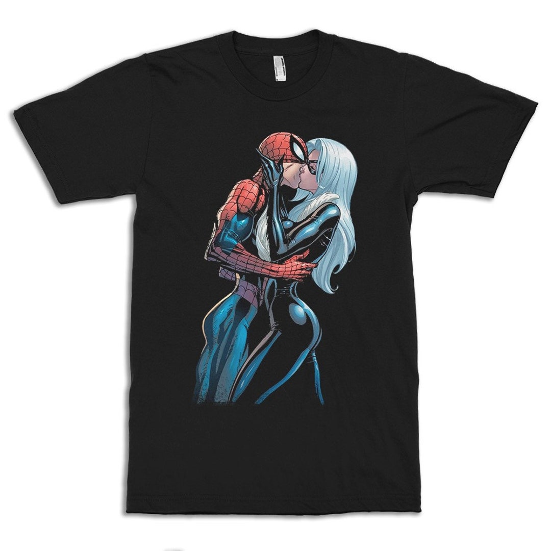 スパイダーマンとブラックキャットのTシャツ、メンズ・レディース