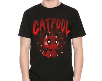 Catpool Deadpool Funny T-Shirt, Men's Women's Sizes (met-276)