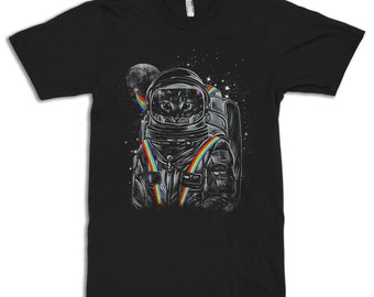 キャット・アストロノートTシャツ、メンズ・レディースサイズ（met-147）