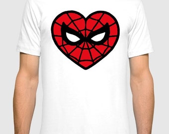 Camiseta de Spider-Man con corazón, tallas para hombre y mujer (met-270)