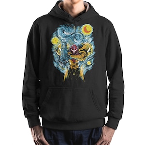 Metroid Starry Night Hoodie and Sweatshirt, Van Gogh Inspired Hoodie, Unisex Sizes (wr-192)
