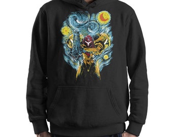 Metroid Starry Night Hoodie and Sweatshirt, Van Gogh Inspired Hoodie, Unisex Sizes (wr-192)