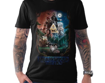 Gravity Falls Mysterious Things T-Shirt, 100% Cotton Tee, Men's Women's Sizes (ld-343)