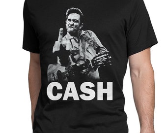 Johnny Cash Middle Finger T-Shirt, Men&#39;s Women&#39;s Tee, All Sizes (ld-116)