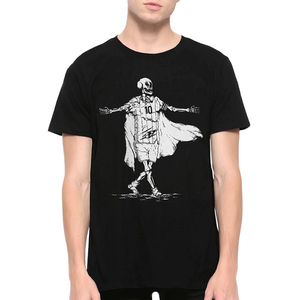 Lionel Messi Skeleton Football T-Shirt, Men's Women's All Sizes (MSS-56321)