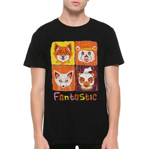 Fantastic Mr. Fox Original Art T-Shirt, Wes Anderson 100% Cotton Tee, Men&#39;s Women&#39;s All Sizes (met-770)