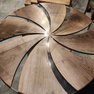 Resin Acacia Round Side Table | Epoxy End Table | Coffee Table | Mid Century Modern Resin Table Top | Living Room Furniture | Made to Order