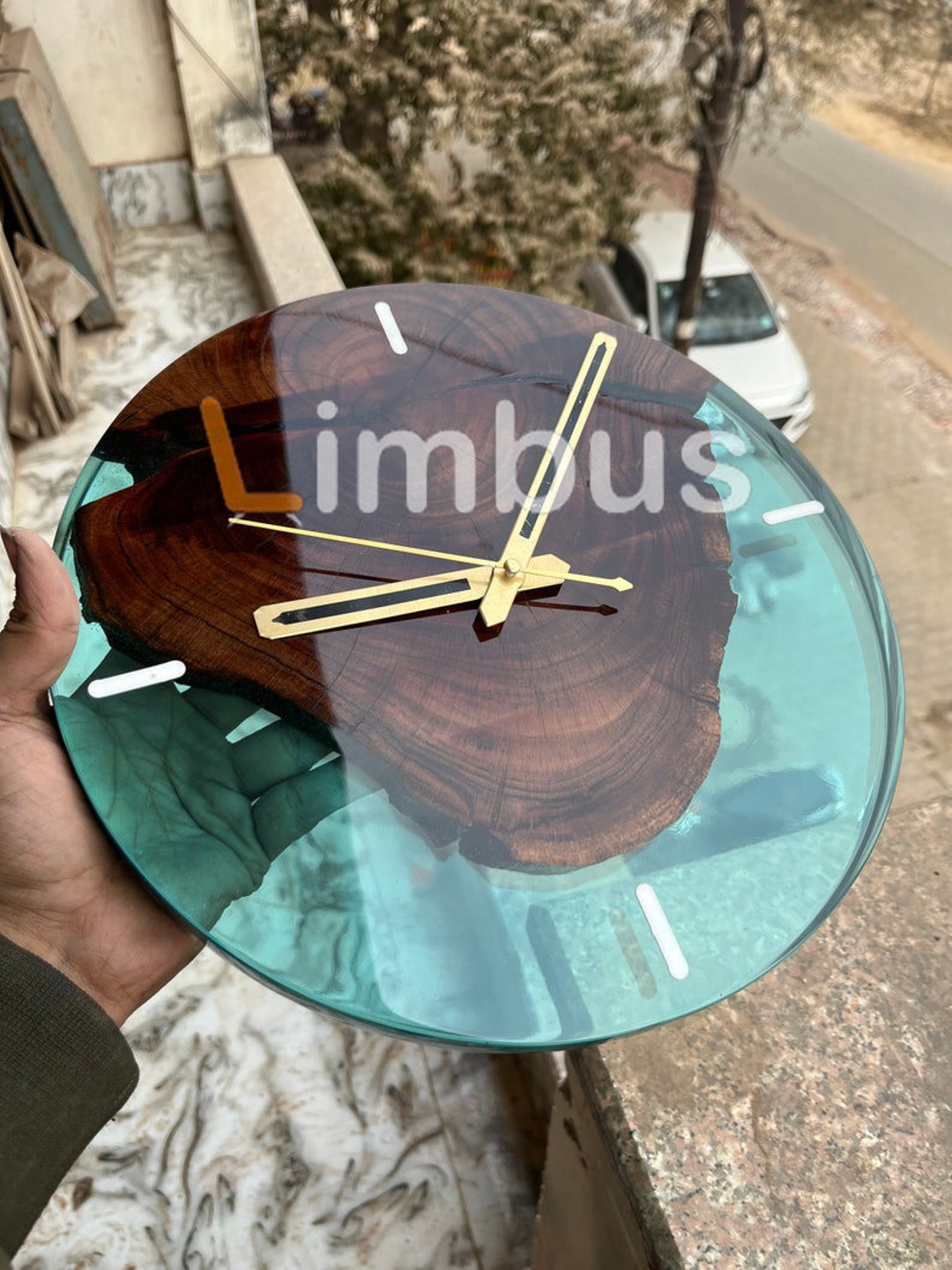 Custom Epoxy Resin Wall Clock, Personalized Home Decor, Living Room ...
