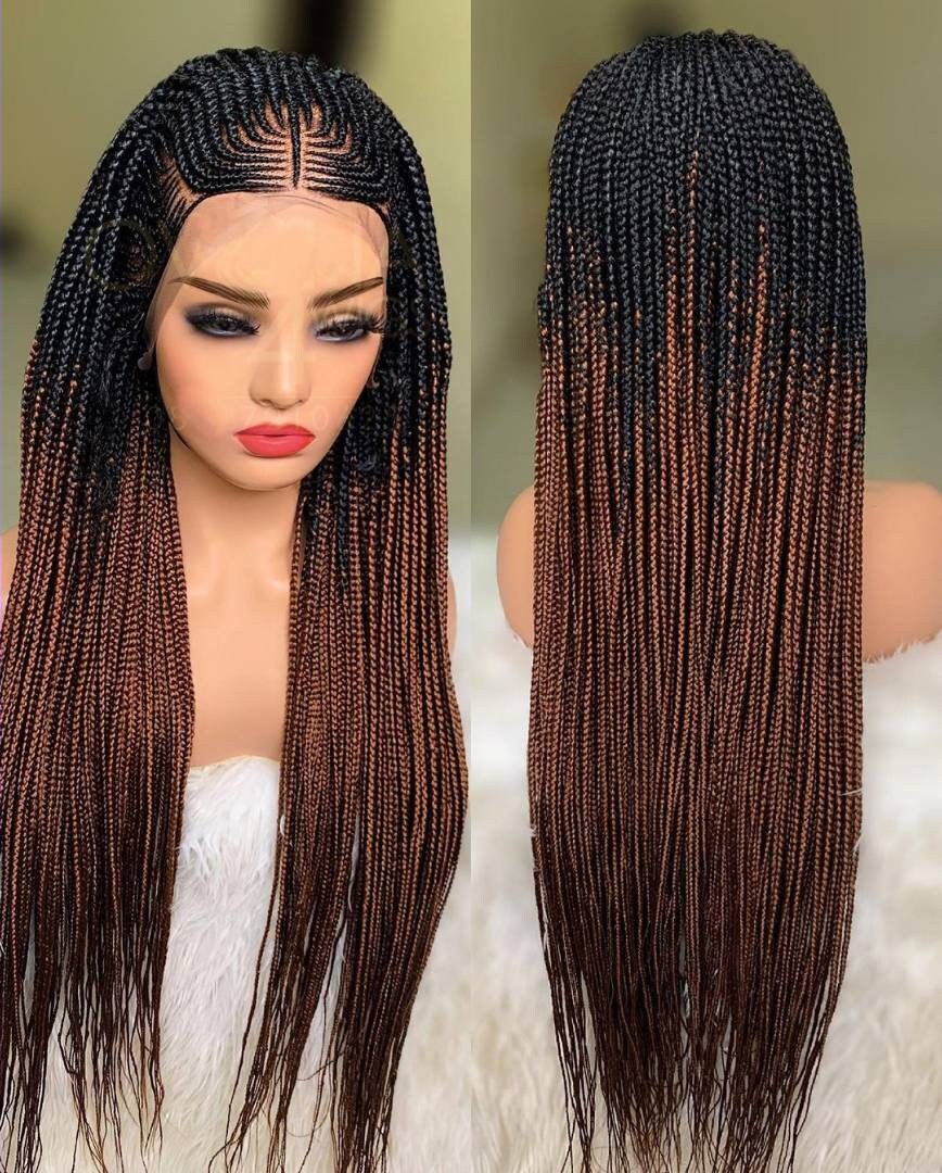 Braided Wig Nigerian Woman Braided Wigs for Black Woman Etsy