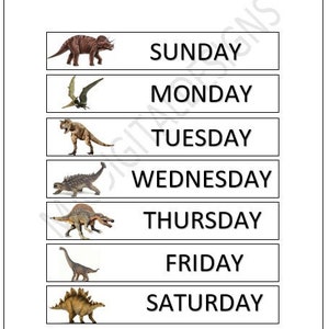 Dinosaur Days of the Week