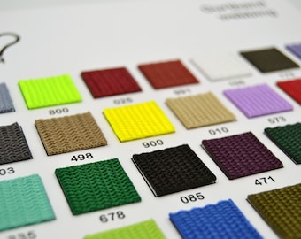 Color chart for webbing Sample chart (for dog leashes, dog and cat harnesses and collars for the dog)
