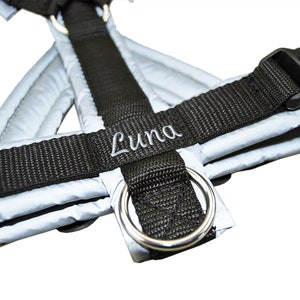 EXTRA embroidery dog harness, embroidered with names, personalized with individual fonts and about 26 thread colors to choose from