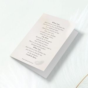 Quand je pars, poème de Donna Ashworth, carte de sympathie, message de condoléances, carte de soutien et de deuil en pensant à vous
