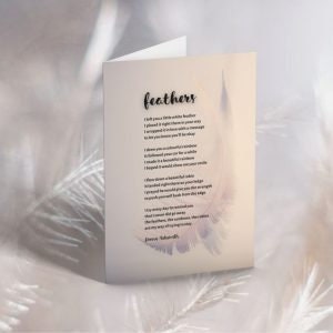 Poème sur les plumes de Donna Ashworth, carte de sympathie, message de condoléances, carte de pensée pour votre deuil,