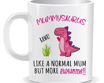 Mummysaurus Like a Normal Mum But More Awesome Mug | Coaster | Mummy Love | Gift for Mother | Mother's Day | Christmas Gift | Birthday Gift
