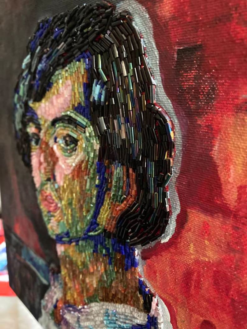 Isaac Grünewald, Self Portrait 1909 — Damla Tatlıdil boncuklu nakış reprodüksiyonu